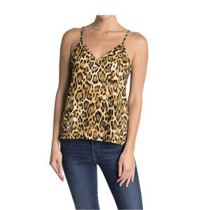 Abound women's Printed V-Neck Camisole Tan Leopard Brown Size XXS